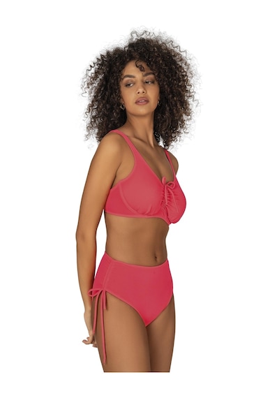 Endeep Kadın Büyük Beden Balenli Destekli Bağlama Detaylı Pembe Bikini Takımı-pembe