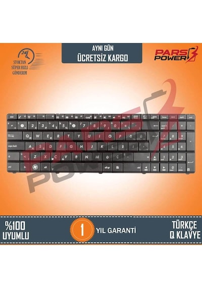 Asus Uyumlu K53U-Sx076D Notebook Klavye Siyah Tr