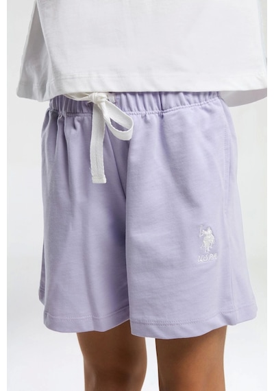 U.S. Polo Assn. Kız Garson Şort Takım - Beyaz Beyaz