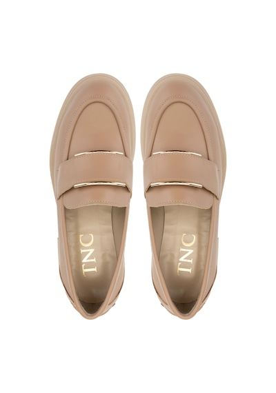 Tamer Tanca Kadın Hakiki Deri Bej Loafer Ayakkabı 1066 2305 Bn Ayk Sk24-25 Nude Dr Nude