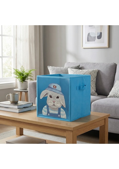 Koçtaş Tavşan Desenli Pvc Kutu 30 x 30 CM Mavi