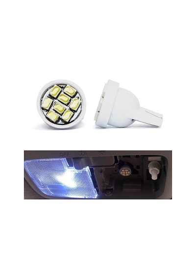 5 Adet Beyaz Renk T10 Park Ampulü Dipsiz Ampul Led Ampul Her Arac