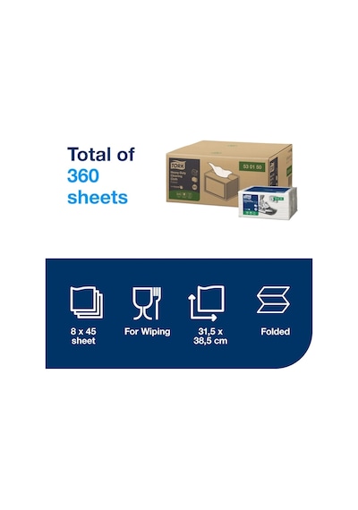 Tork Nonwoven Ağır Kirler İçin Beyaz Temizlik Bezi 45'li 8 Paket