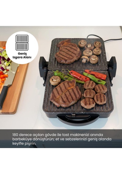 Any Morning OZ26TM03 Çıkarılabilir Plakalı Izgara Ve Tost Makinesi