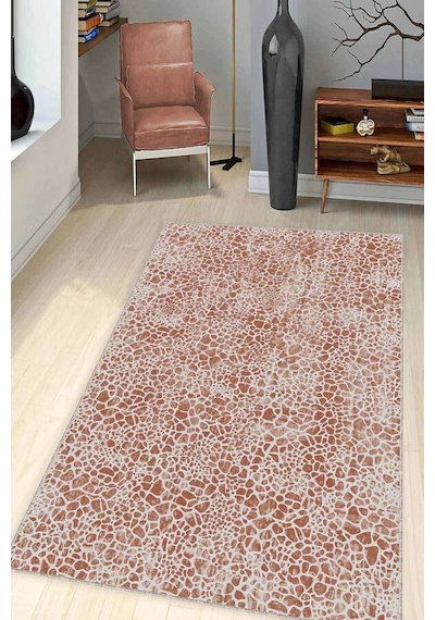 Tarçın Leopar Kaymaz Tabanlı Makinede Yıkanabilir Halı Le008n11