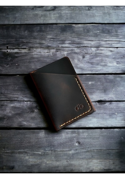 Taba Minimal El Yapımı Hakiki Deri Kartlık Taba