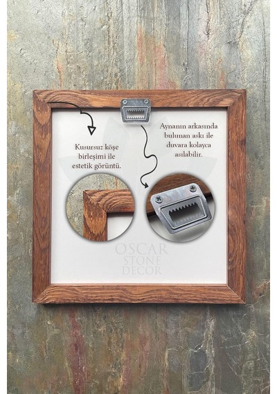 Oscar Stone Decor Çerçeveli Mozaik Doğaltaş Ayna Ayn-038 Diğer