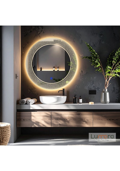 Zenith Günışığı Lazer Kumlamalı Lavabo & Banyo Aynası Dokunmatik Sensörlü 60 X 60