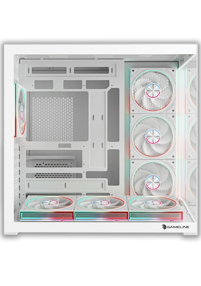 Gameline Leon V2 Grand Premium 7x ARGB PWM Fan Ultra Airflow ATX Gaming Bilgisayar Kasası Beyaz