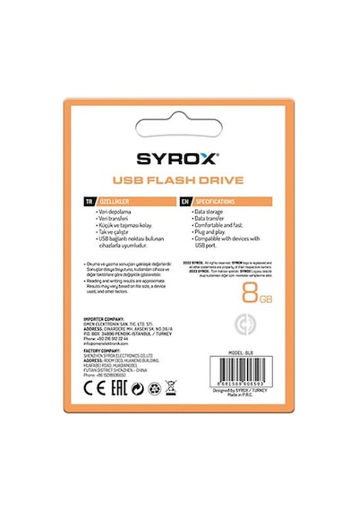 Syrox 8 Gb Usb Flash Bellek Bold Bl8