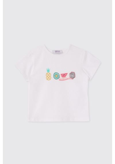 Panço Kız Bebek Şort Tişört 2'li Gül Kurusu Alt Üst Takım 2611gb17025 Pembe