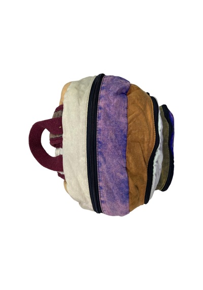 Old Cotton Cargo Kaliteli Vintage Disayn Sırt Gezi Çantası New Patchwork 5017 Kahverengi - Mavi
