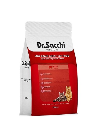 Dr. Sacchi Premium Sensitive Biftekli Yetişkin Kedi Maması 1500 G