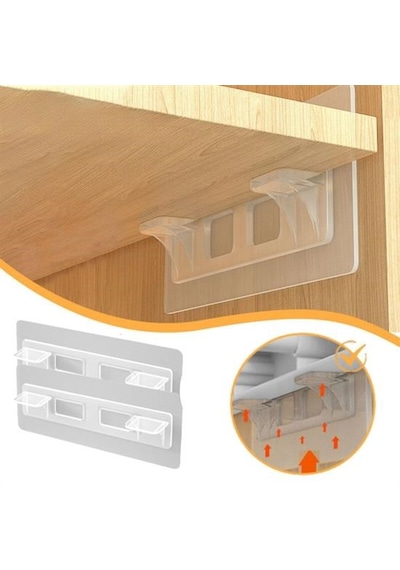 Buffer Dolap İçi Raflar İçin 4'lü Plastik Güçlü Yapışkanlı Düzen
