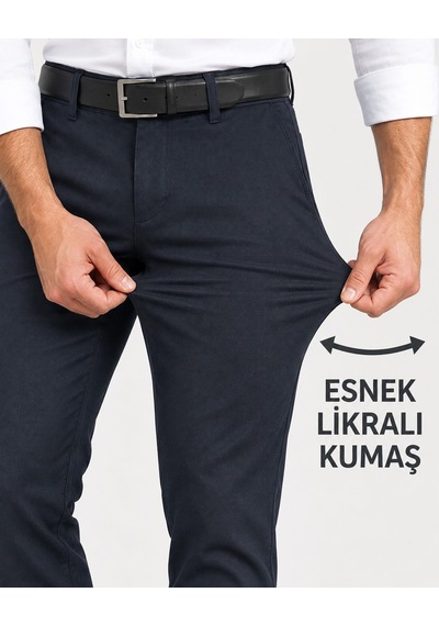 Classics Men Erkek Slim Fit Kaliteli Esnek Likralı Kumaş Pantolon 7765 Lacivert