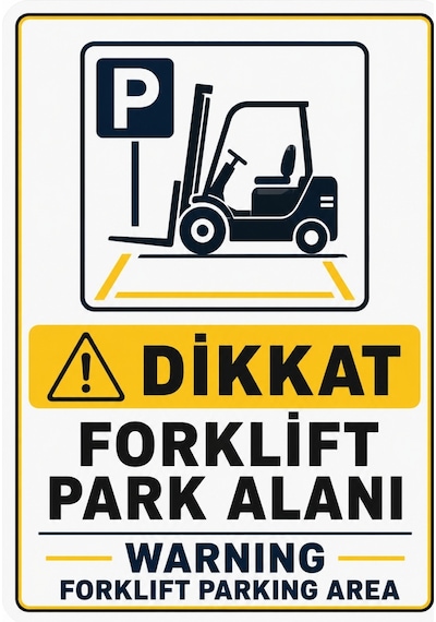 Dikkat Forklift Park Alanı 21x30cm Pvc Isg Levha