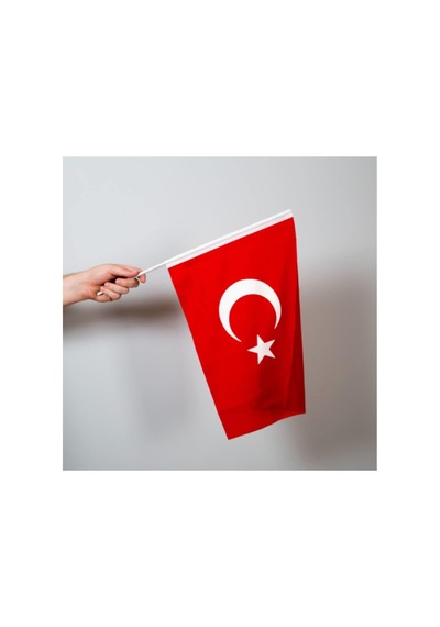 Türk Bayrağı 20x30 Cm Alpaka Kumaş Sopalı 20 Adet Diğer