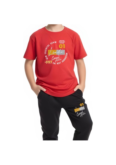 Humble Baskılı Erkek Çocuk Çift Cepli Alt-üst Takım Sarı