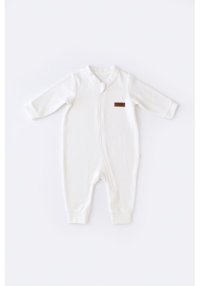 BabyCosy Baby Cosy Kadife Fermuarlı Tulum- CSYK6027 - Rebebe Ekru