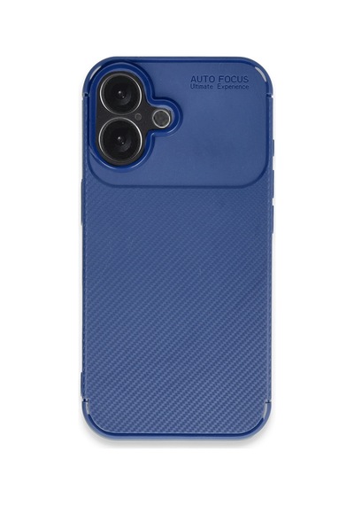 Apple iPhone Uyumlu. 16 Kılıf Auto Focus Karbon Kapak - Lacivert