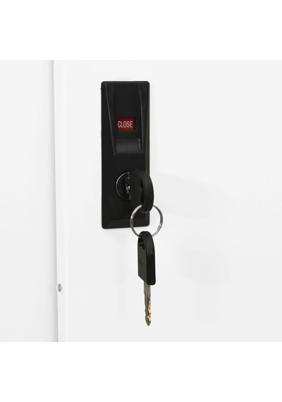 Tr Beyaz Çelik Ofis Dolabı, Sürgülü Kapılı 90 X 40 X 180 Cm, Kilitli Dosya Dolabı, 3 Ayarlanabilir Raf, Belgeler Genel