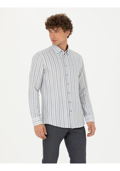 Pierre Cardin Erkek Mavi Desenli Gömlek 50275620-vr036 Mavi