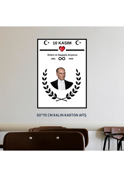 10 Kasım Atatürk Afişi 50x70 Cm Bristol Baskı 04