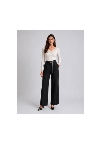 Unika Boutique Dantelli Kaşmir Uzun Kollu Bluz Beyaz