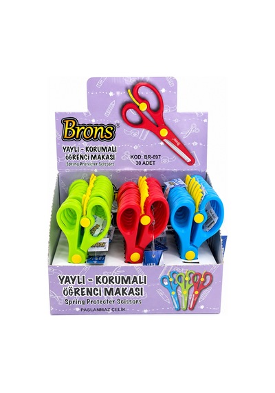 Brons Öğrenci Makası Yaylı Korumalı Br-697