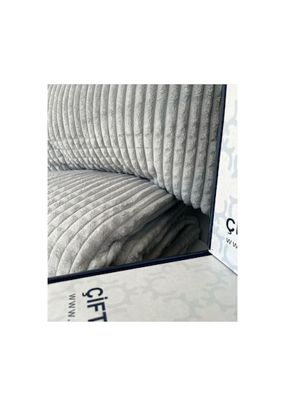 Merinos Modern Line 3 Parça Battaniye Seti - Gri Açık Gri
