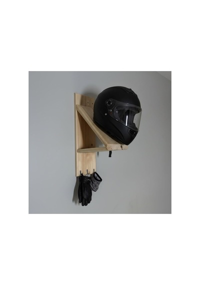 Motorcu Kask Askılığı Naturel Ahşap Sarı Sarı