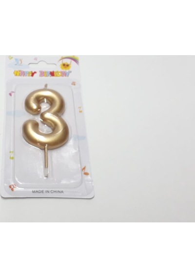 3 Gold Rakam Mum Altın