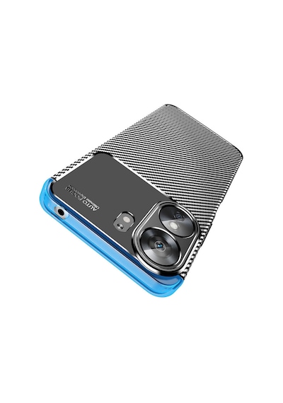 Xiaomi Poco C65 Kılıf Karbon Görünümlü Silikon Kamera Korumalı Üstün Koruma Pazarplus Siyah