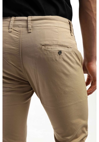 Tom Free Store Erkek Likralı Esnek Yumuşak Dokulu Pamuklu Chino Pantolon Bej
