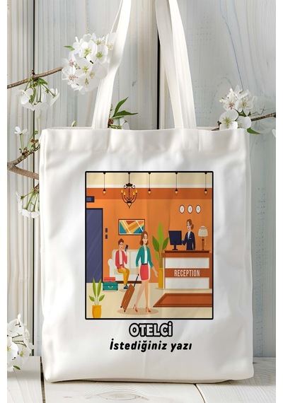 Art Hediye Otelci Baskılı Bez Omuz Çantası Kişiye Özel Model 4 Çok Renkli