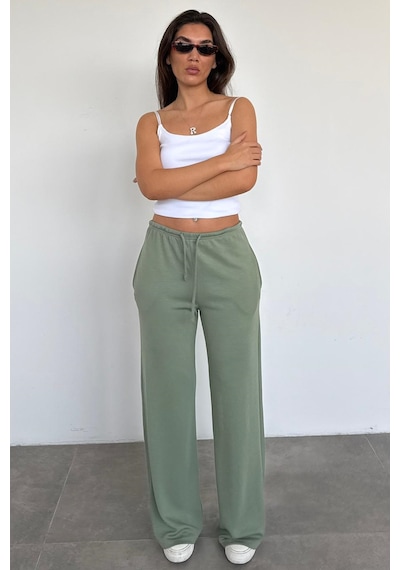 Mint Yeşili Geniş Paça Barrel Fit Eşofman Altı Mg2646 Mint Yeşili