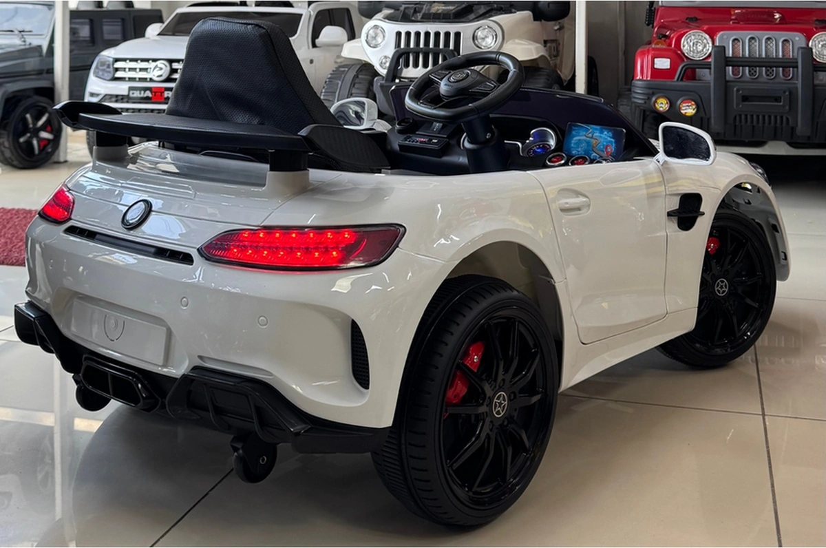 12v Mercedes Gtr Akülü Araba 1-4 Yaş, Uzaktan Kumandalı, Led Işıklı Beyaz