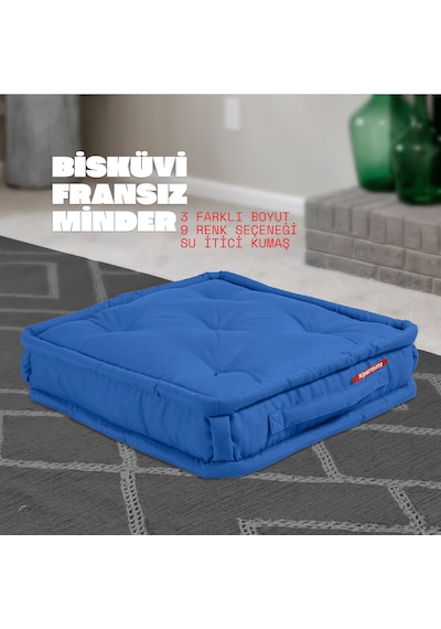 Xpermate Bisküvi Minder Petek Önü Fransız 55x55x14 Mavi