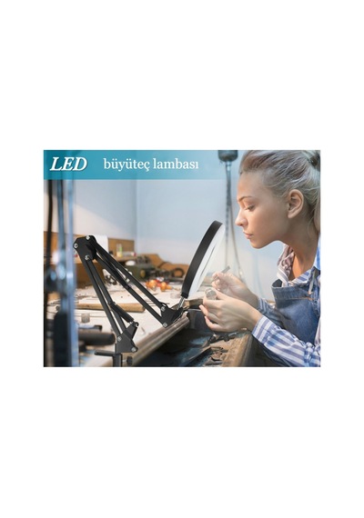 5/8x Çok Fonksiyonlu Büyüteçli Led Masa Üstü Lamba 3 Işık Modlu Akrobat Katlanabilir Büyüteç - 813568152