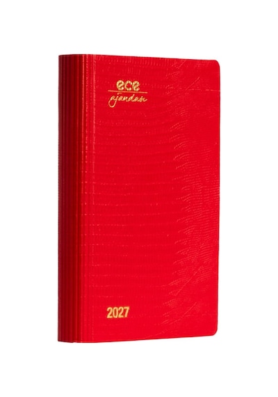 Ece Ajandası Akçay 2027 Kırmızı - Günlük Çizgili 12x18
