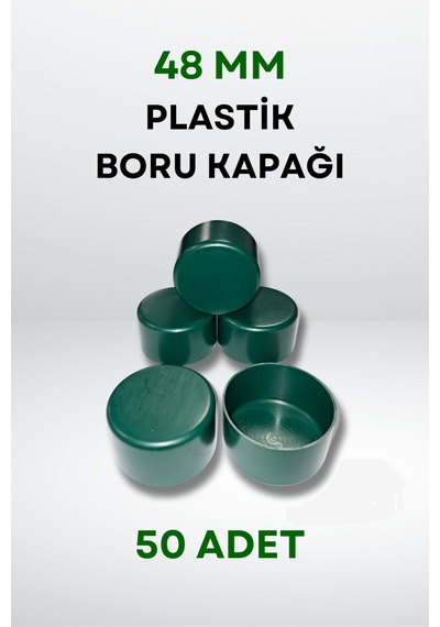 Plastik Boru Kapağı 48 Mm 50 Adet - Yeşil