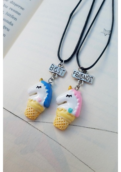 Çılgıntrend Unicorn Best Friend Kolye Gümüş