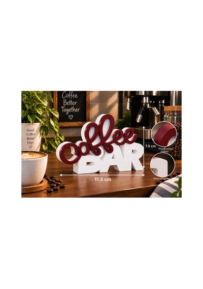 Coffee Bar Yazısı Dekoratif Masa Üstü Dekor