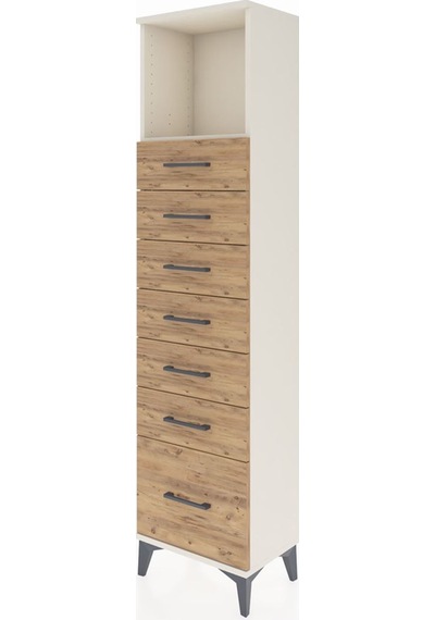 Arges Dolap Tek Raflı 7 Çekmeceli 44x30x182 Aytaşı-çam Aytaşı