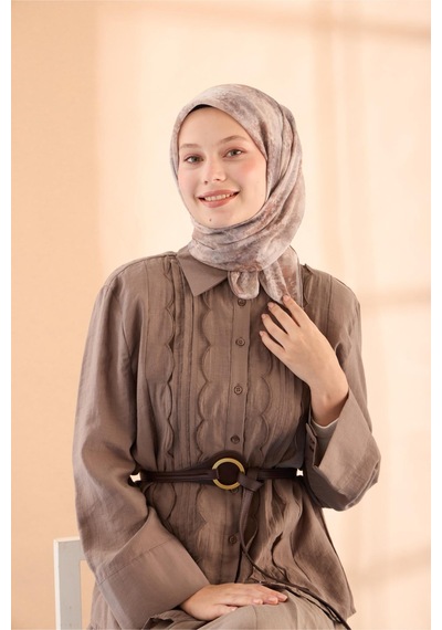Silk Home Soft Eşarp 73095-06 Sütlü Kahve, Gri, Kahverengi, Taş