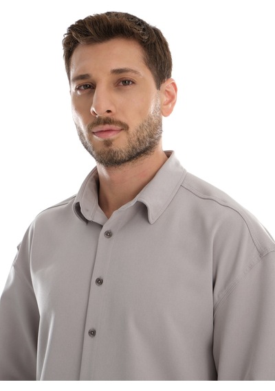 Redline Base Oversize Yumuşak Teri Emen Kolay Ütü Nefes Alan Erkek Gömlek Gri Redline Base Oversize Yumuşak Teri Emen Kolay Ütü Nefes Alan Erkek Gömlek Gri