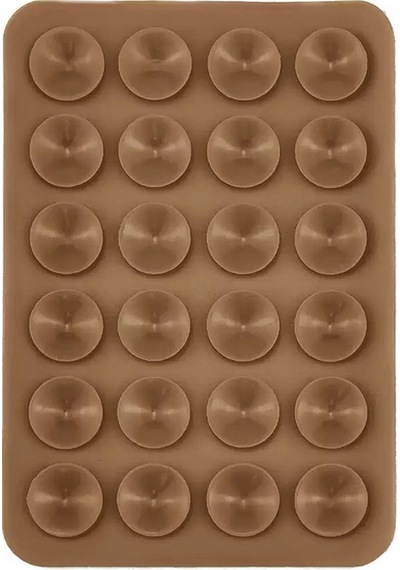 Kare Öpücüklü 03 Çift Taraflı Silikon Tutucu 5,50cm X 8cm Kahverengi