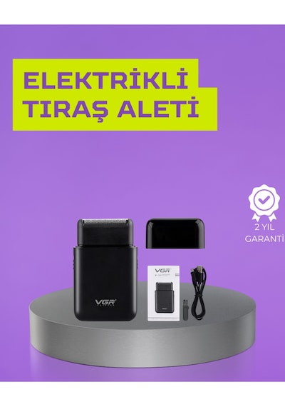 Kart Tasarımlı Şarjlı Tıraş Makinesi 2 Başlıklı Hassas Kesim -