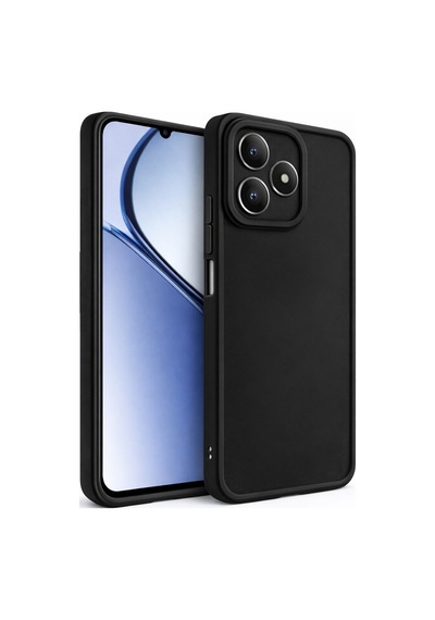 Realme C63 Uyumlu Kamera Çıkıntılı Mat Silikon Telefon Kılıfı Siyah