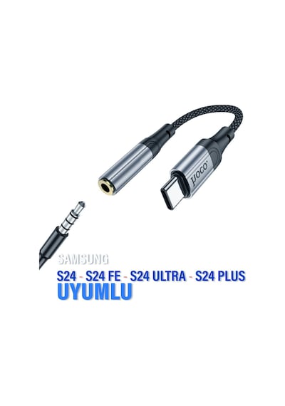 Samsung Uyumlu S24 Fe-ultra-plus Typec 3,5 Kulaklık Dönüştürücü Çevirici